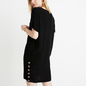 Madewell Black Side-Button Shift Dress - Size S